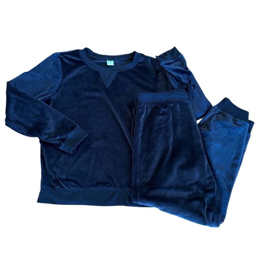 HoneyDew Blue Velour Two Piece Loungewear Jogger Pajama‎ Set Size L